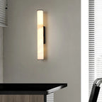 Modern Spanish Alabaster Sconce - Luxury Cylindrical Natural Stone Wall Light for Hallway & Bedroom