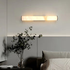 Modern Spanish Alabaster Sconce - Luxury Cylindrical Natural Stone Wall Light for Hallway & Bedroom