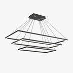 Nuvlight Modern Black Tiered Rectangular Chandelier