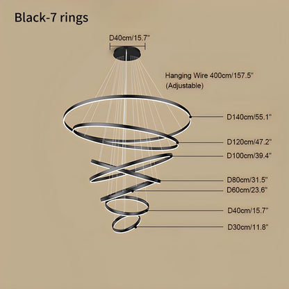 Tiered Ring Chandelier for High Ceilings