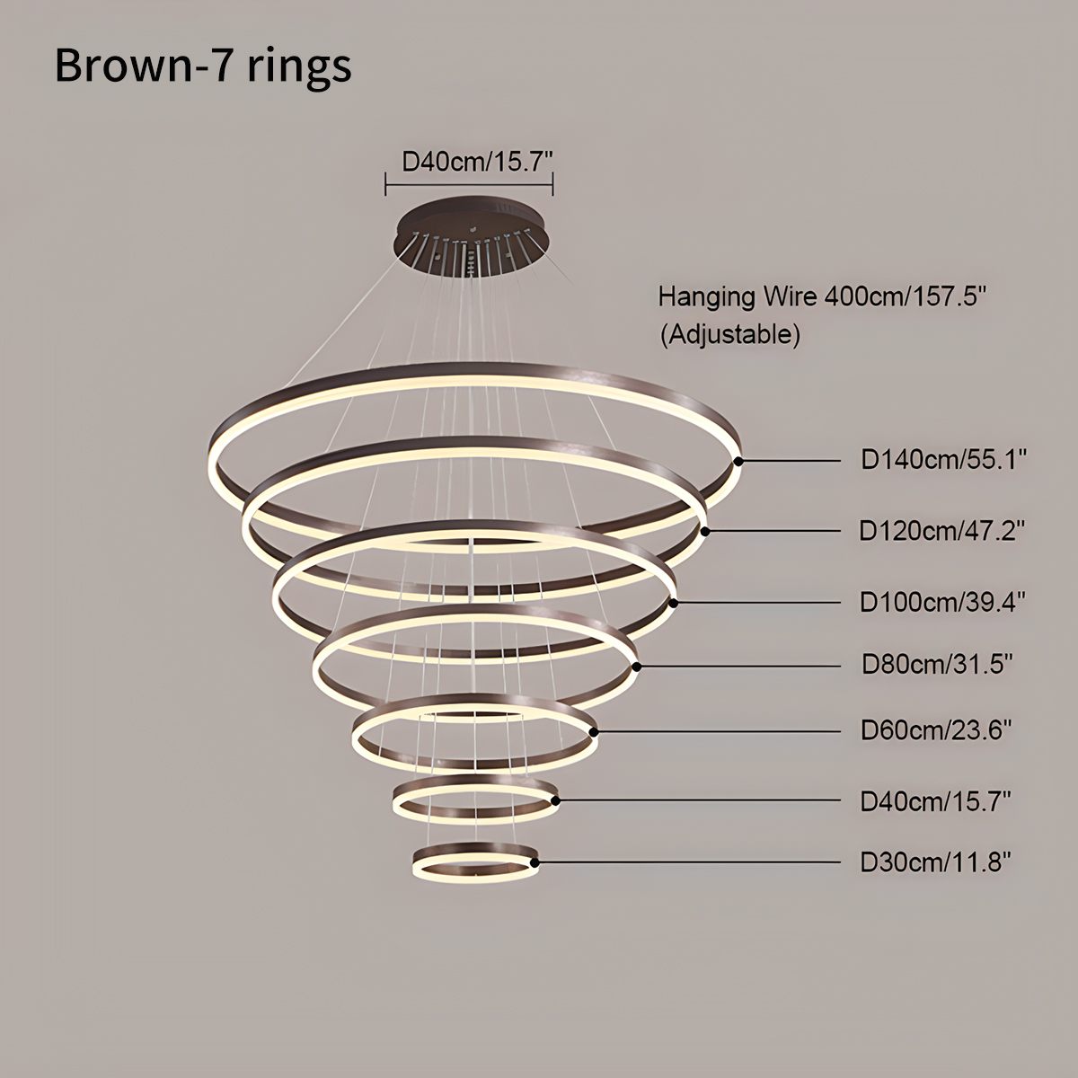 Tiered Ring Chandelier for High Ceilings