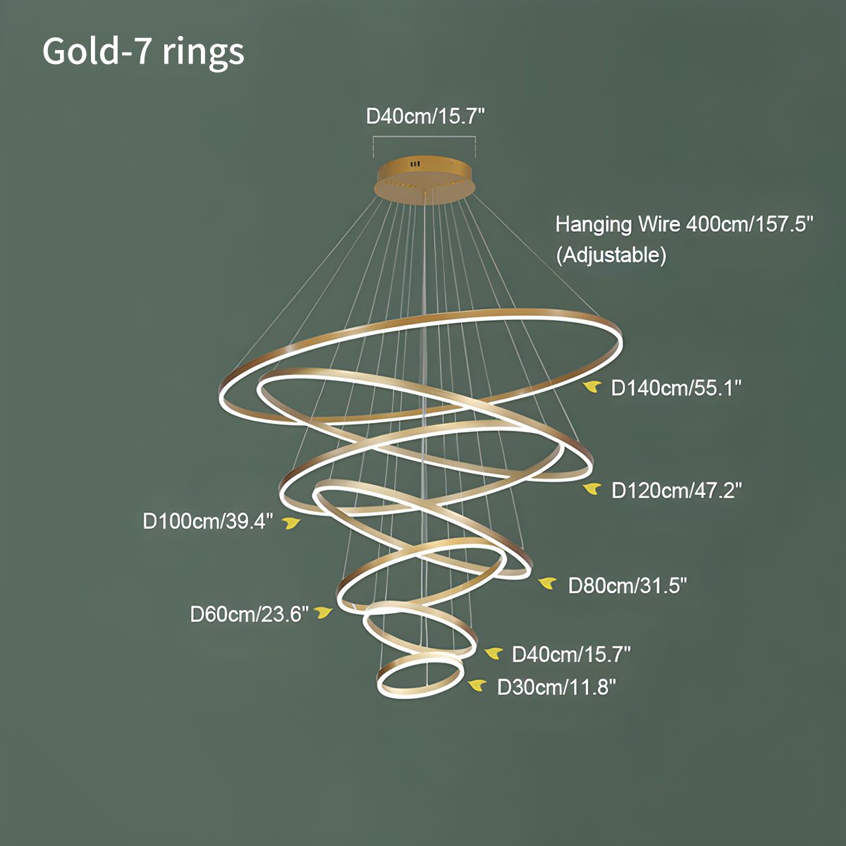Grand Tiered Circle Chandelier - Modern Luxury Multi-Layer Ring Light for High Ceilings
