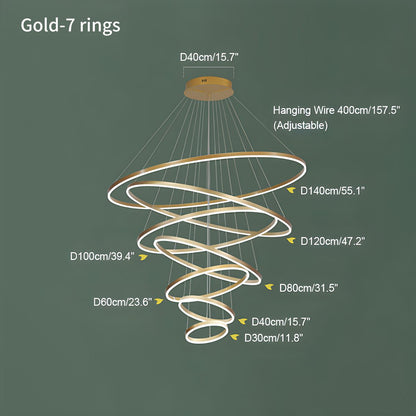 Tiered Ring Chandelier for High Ceilings