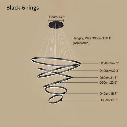 Tiered Ring Chandelier for High Ceilings