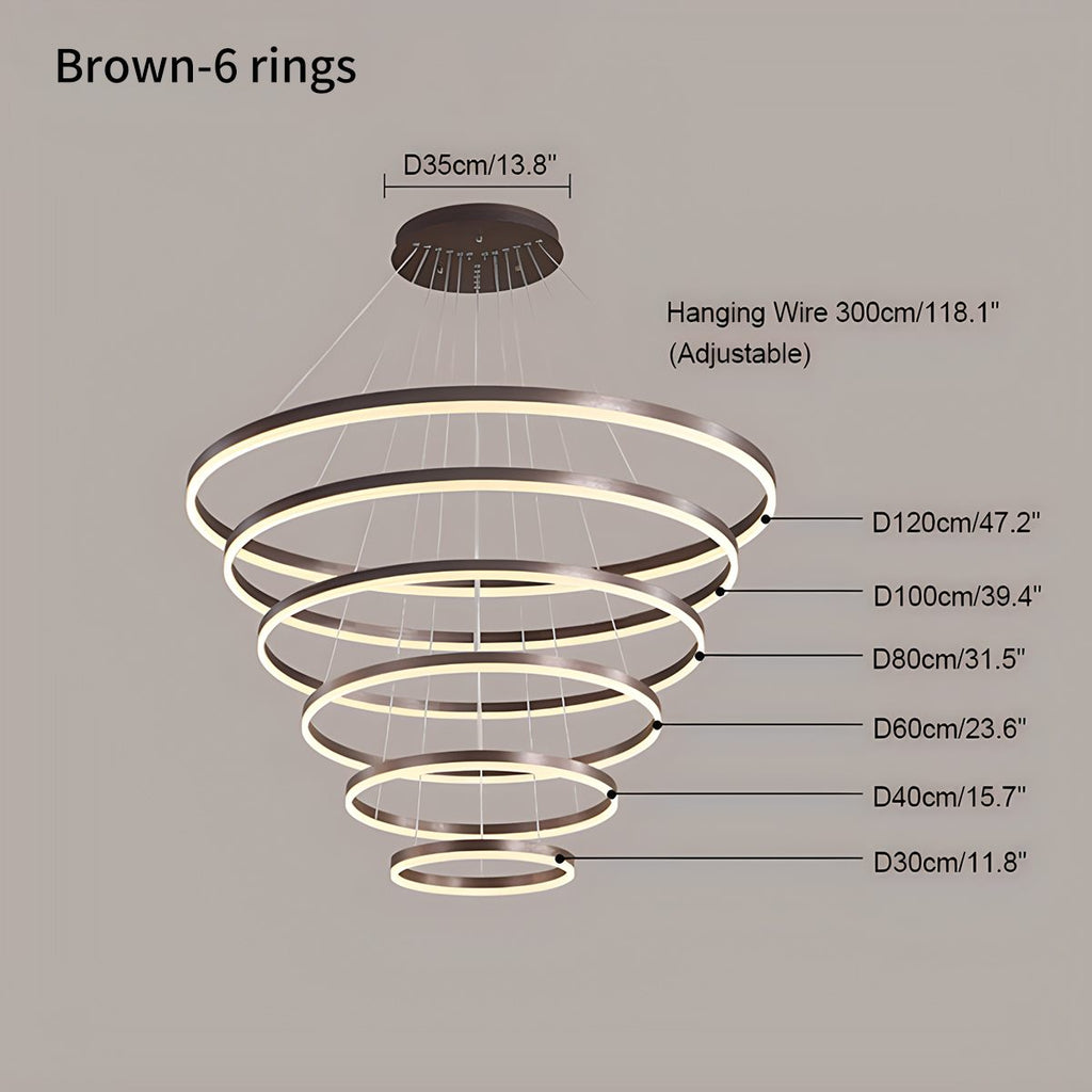 Grand Tiered Circle Chandelier - Modern Luxury Multi-Layer Ring Light for High Ceilings