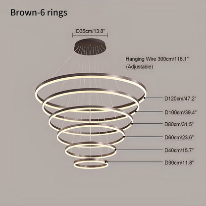 Tiered Ring Chandelier for High Ceilings