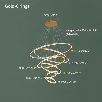 Tiered Ring Chandelier for High Ceilings