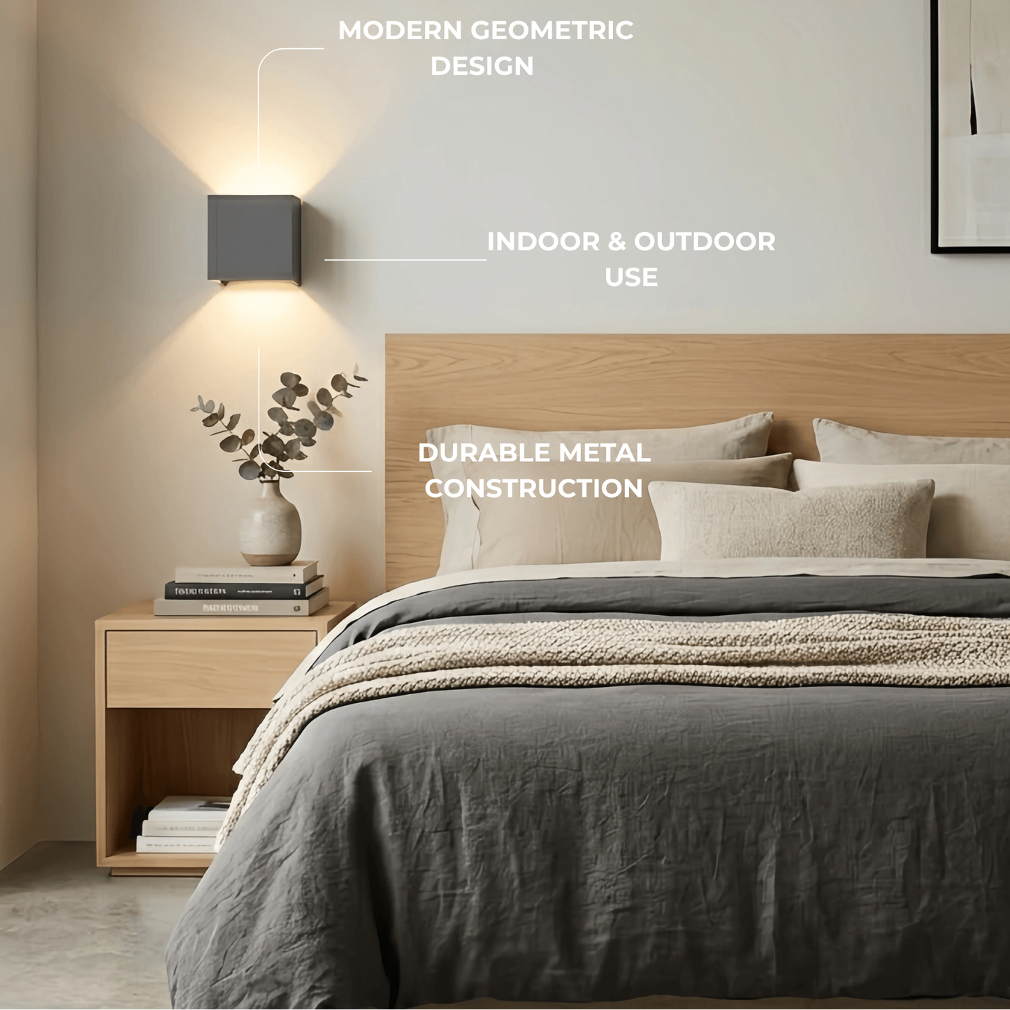 Arcato Modern Outdoor Wall Light - Metal Design in Black/White/Grey for Corridor
