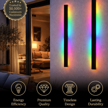 Arcato Minimalist Wall Lamp – Waterproof Linear for Outdoor（RGB）