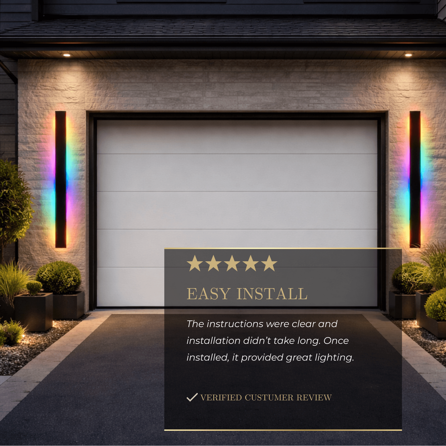 Arcato Minimalist Wall Lamp – Waterproof Linear for Outdoor（RGB）
