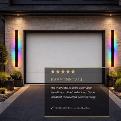 Arcato Minimalist Wall Lamp – Waterproof Linear for Outdoor（RGB）
