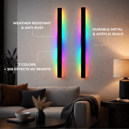 Arcato Minimalist Wall Lamp – Waterproof Linear for Outdoor（RGB）