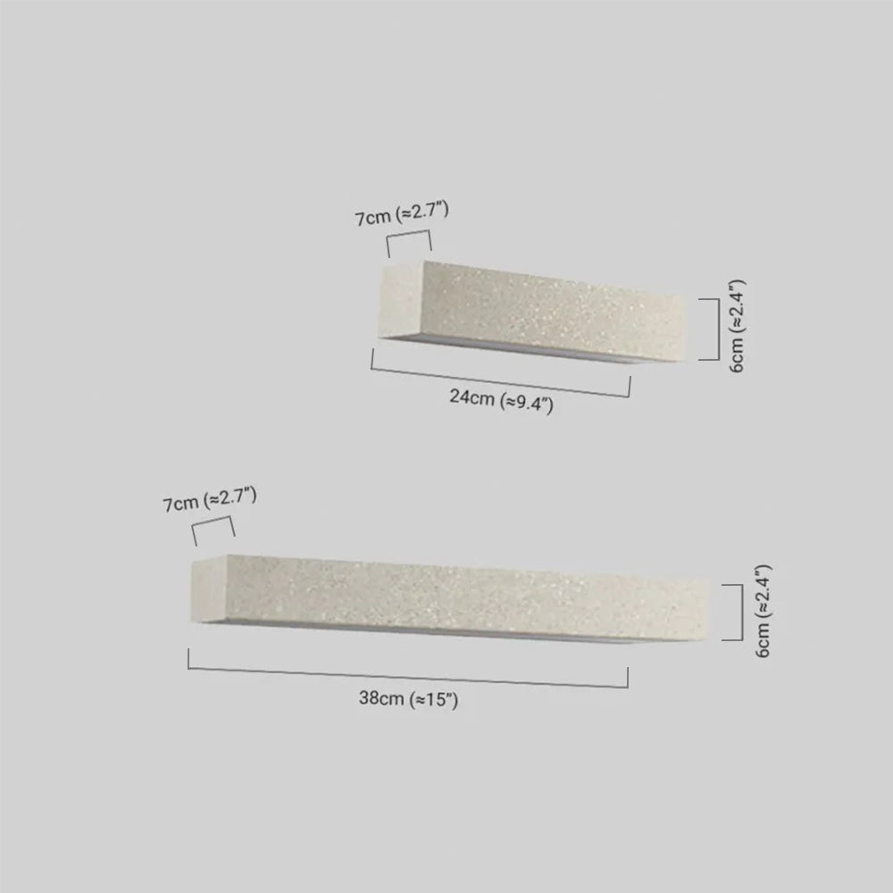 Arcato Modern LED Wall Light - Gray/White Cement Rectangular for Bedroom/Outdoor