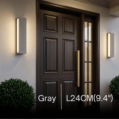 Arcato Modern LED Wall Light - Gray/White Cement Rectangular for Bedroom/Outdoor