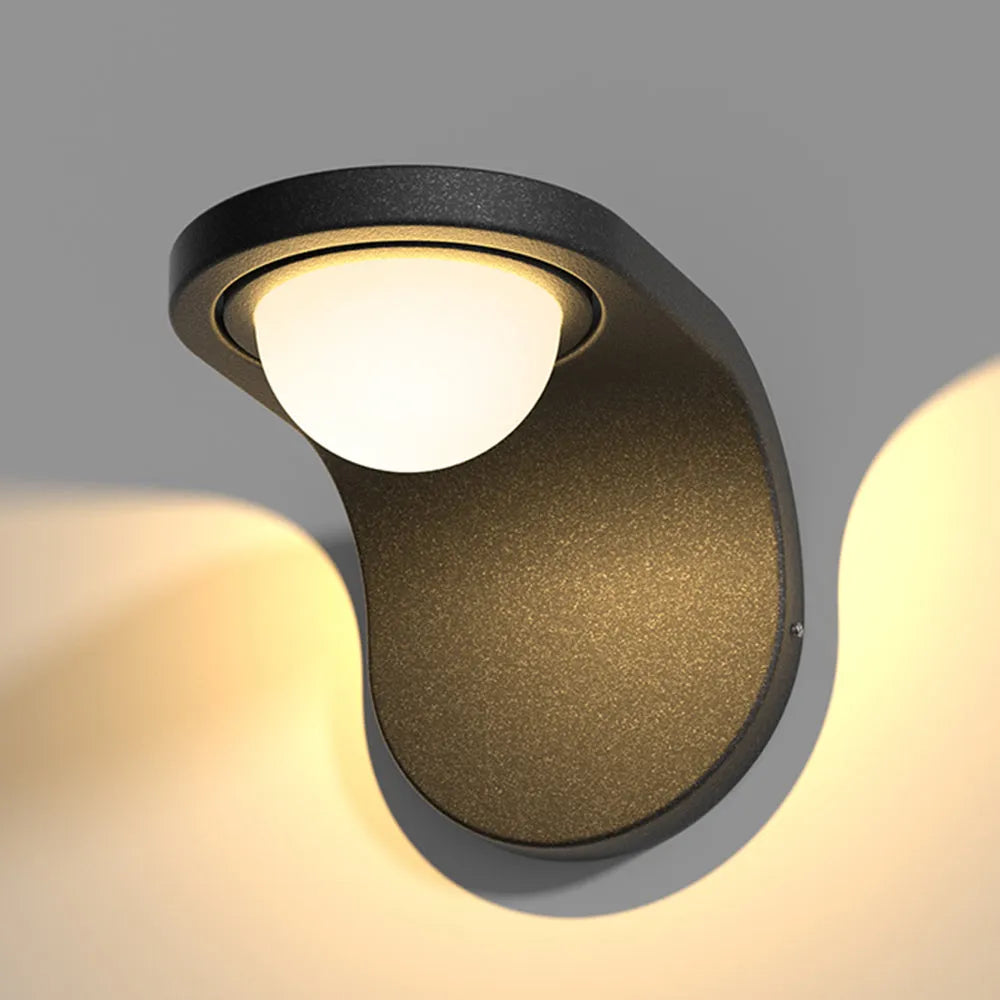 Irondale Modern Solar/Sensor Outdoor Wall Lamp - Black Metal Arc Design for Garden