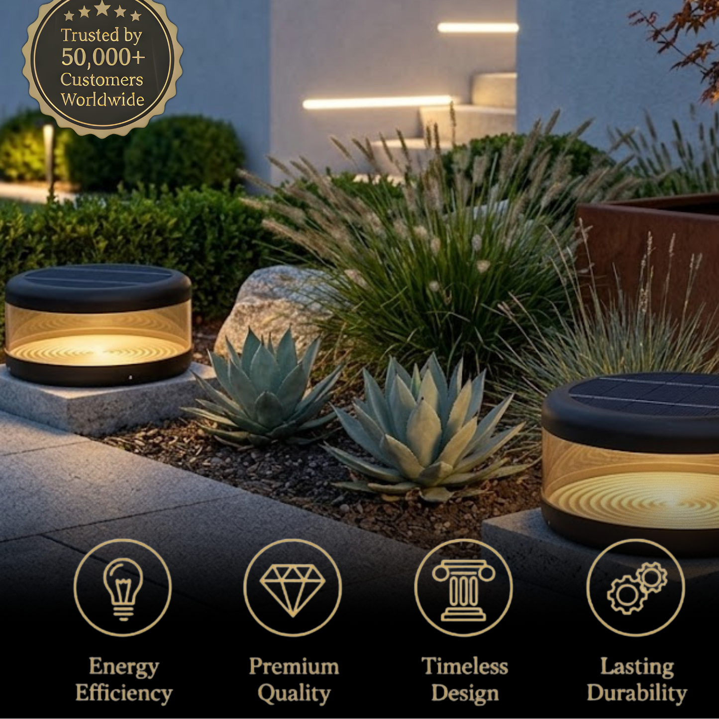 Irondale Modern Black Outdoor Pathway Lights Metal Acrylic Cylindrical Outdoor