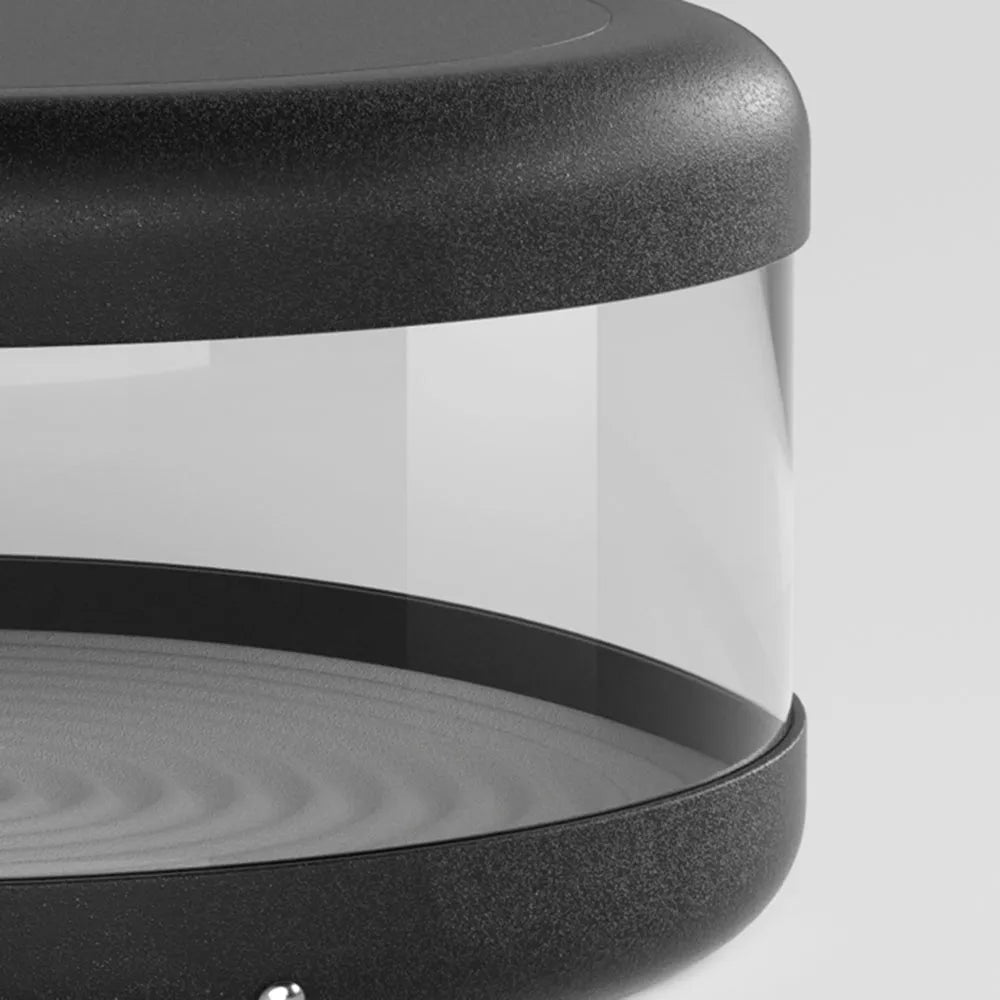 Irondale Modern Black Outdoor Pathway Lights Metal Acrylic Cylindrical Outdoor