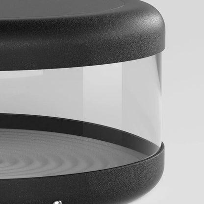 Irondale Modern Black Outdoor Pathway Lights Metal Acrylic Cylindrical Outdoor