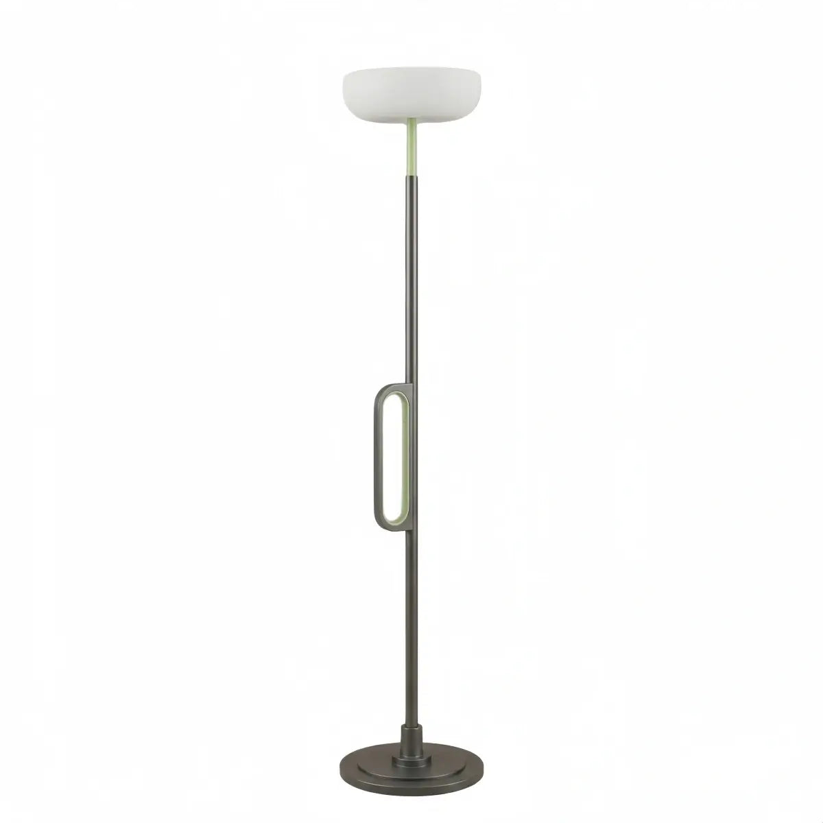 Irondale Modern Outdoor Floor Lamp - Black Metal & Acrylic Bowled Design for Courtyard