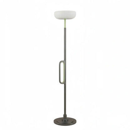 Irondale Modern Outdoor Floor Lamp - Black Metal & Acrylic Bowled Design for Courtyard