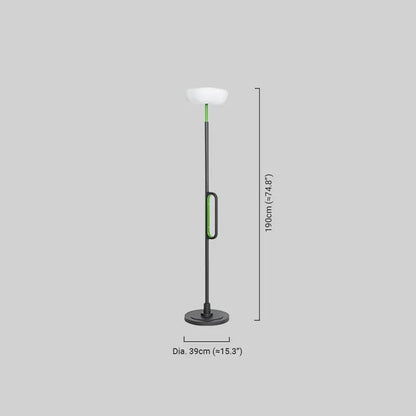 Irondale Modern Outdoor Floor Lamp - Black Metal & Acrylic Bowled Design for Courtyard