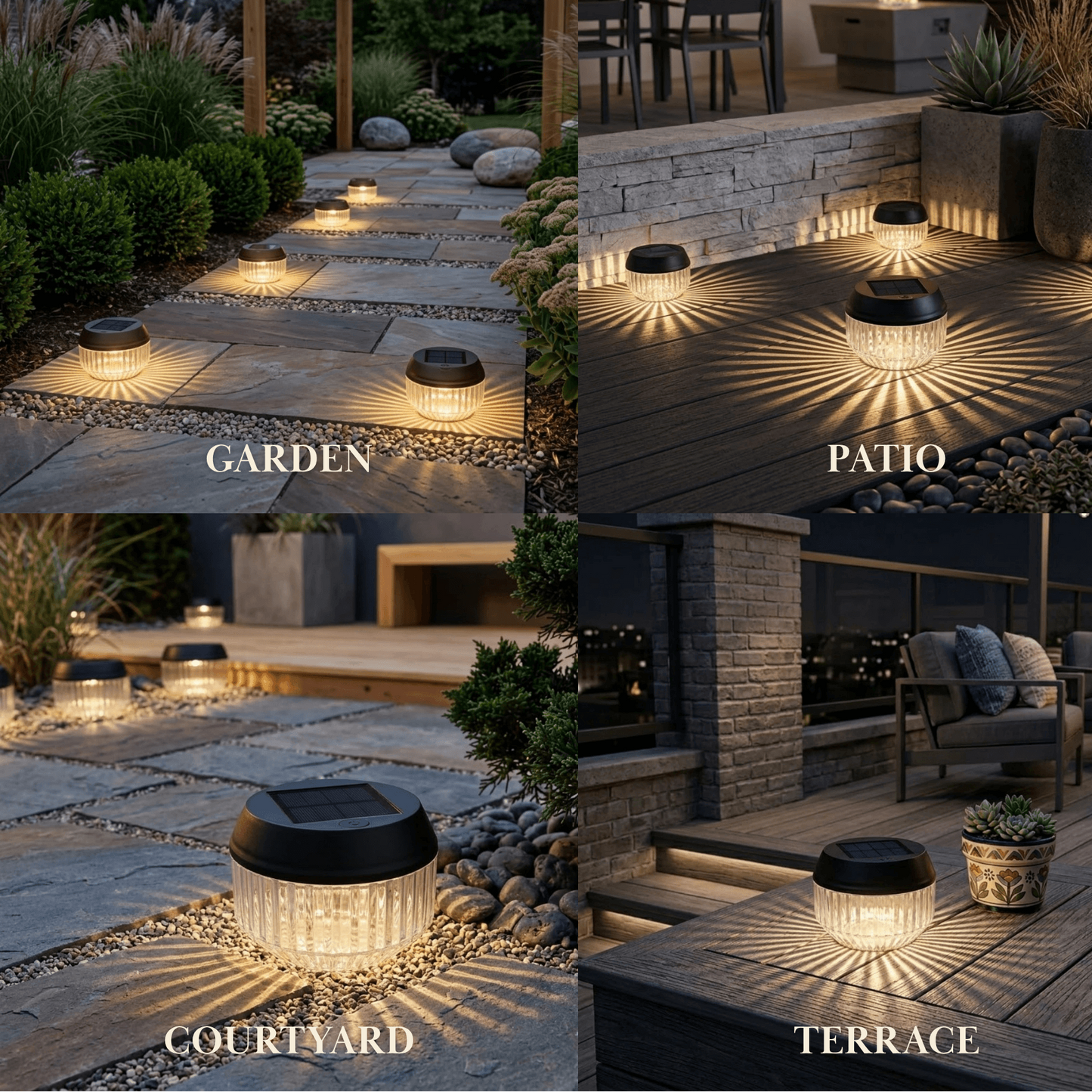 Irondale Modern Solar Pathway Lights - Black Acrylic Outdoor Lighting for Garden