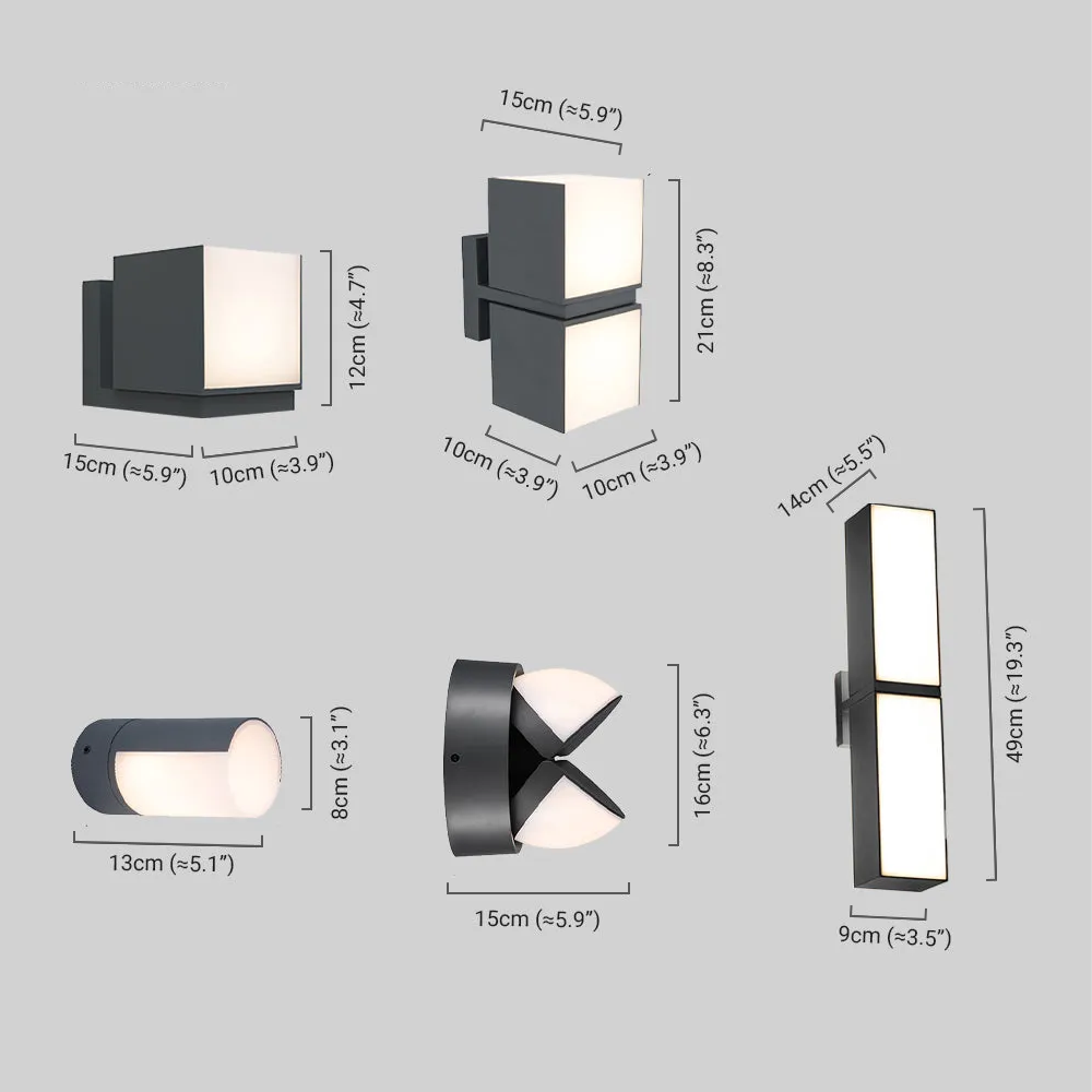 Irondale Modern Outdoor Wall Lamp - Black Metal Irregular Design for Exterior Wall