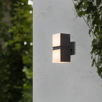 Irondale Modern Outdoor Wall Lamp - Black Metal Irregular Design for Exterior Wall