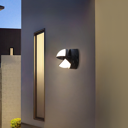 Irondale Modern Outdoor Wall Lamp - Black Metal Irregular Design for Exterior Wall