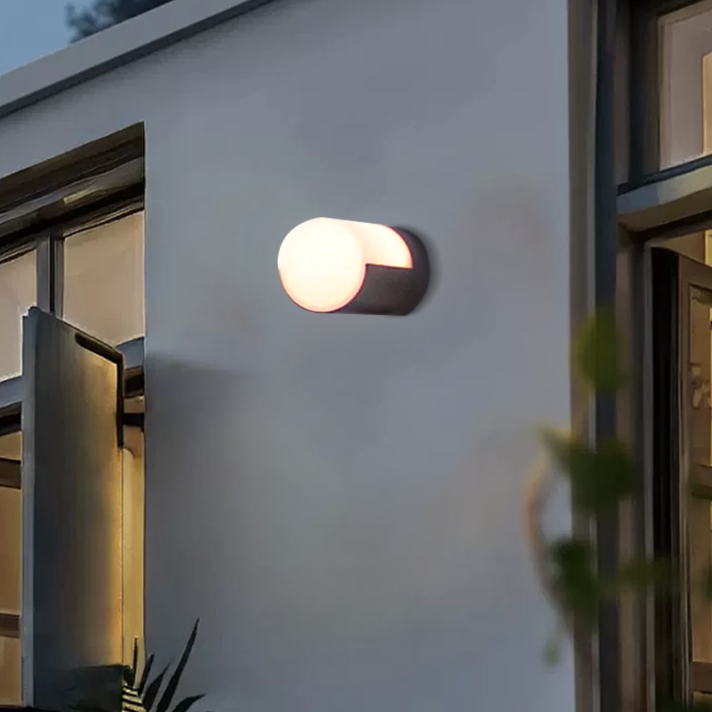 Irondale Modern Outdoor Wall Lamp - Black Metal Irregular Design for Exterior Wall