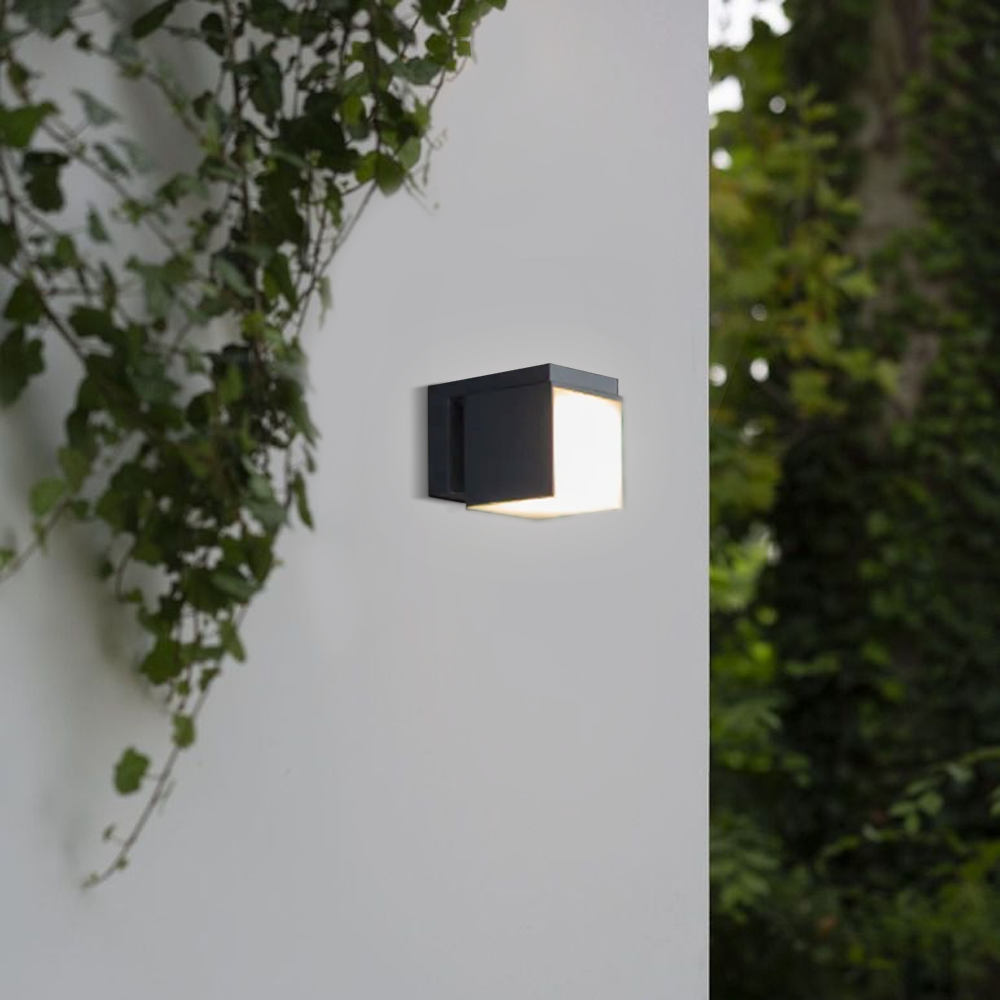 Irondale Modern Outdoor Wall Lamp - Black Metal Irregular Design for Exterior Wall