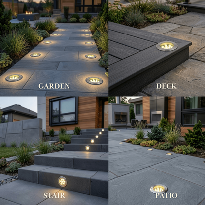 Irondale Minimalist Column Deck Step Light – Black Metal/Glass for Outdoor