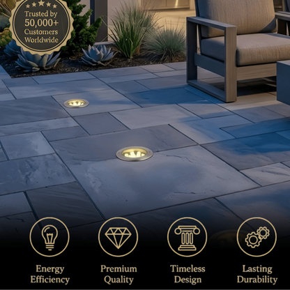 Irondale Minimalist Column Deck Step Light – Black Metal/Glass for Outdoor