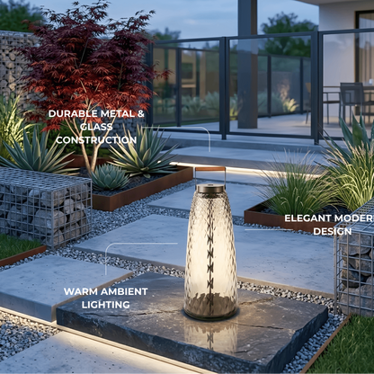 Irondale Vintage Outdoor Floor Lamp - Black Metal Hood Design for Garden & Patio