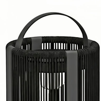 Irondale Vintage Outdoor Floor Lamp - Black Metal Cylindrical Design for Garden & Patio