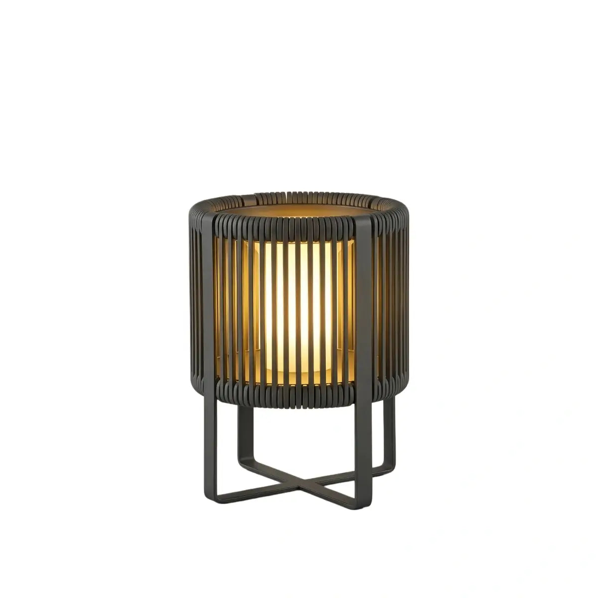 Irondale Vintage Outdoor Floor Lamp - Black Metal Cylindrical Design for Garden & Patio