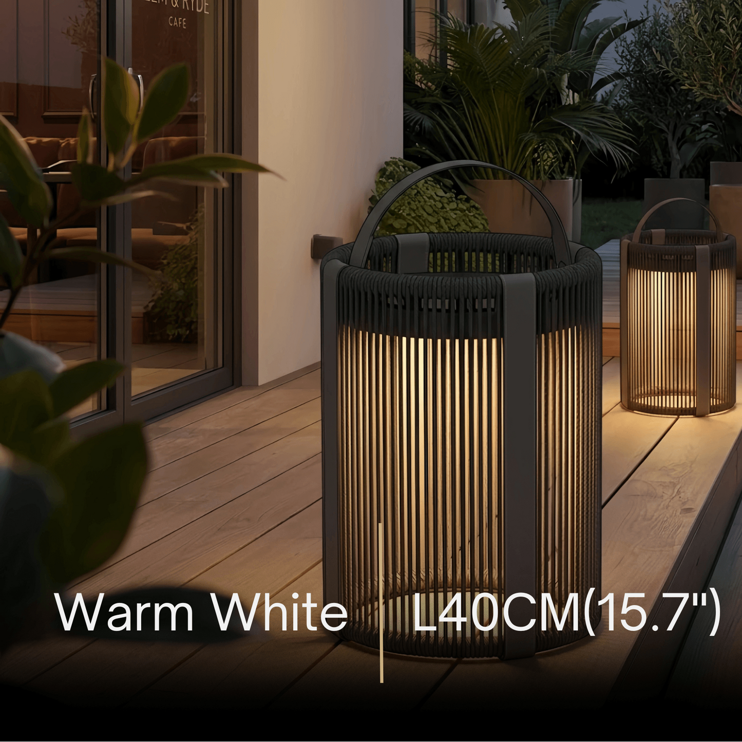 Irondale Vintage Outdoor Floor Lamp - Black Metal Cylindrical Design for Garden & Patio