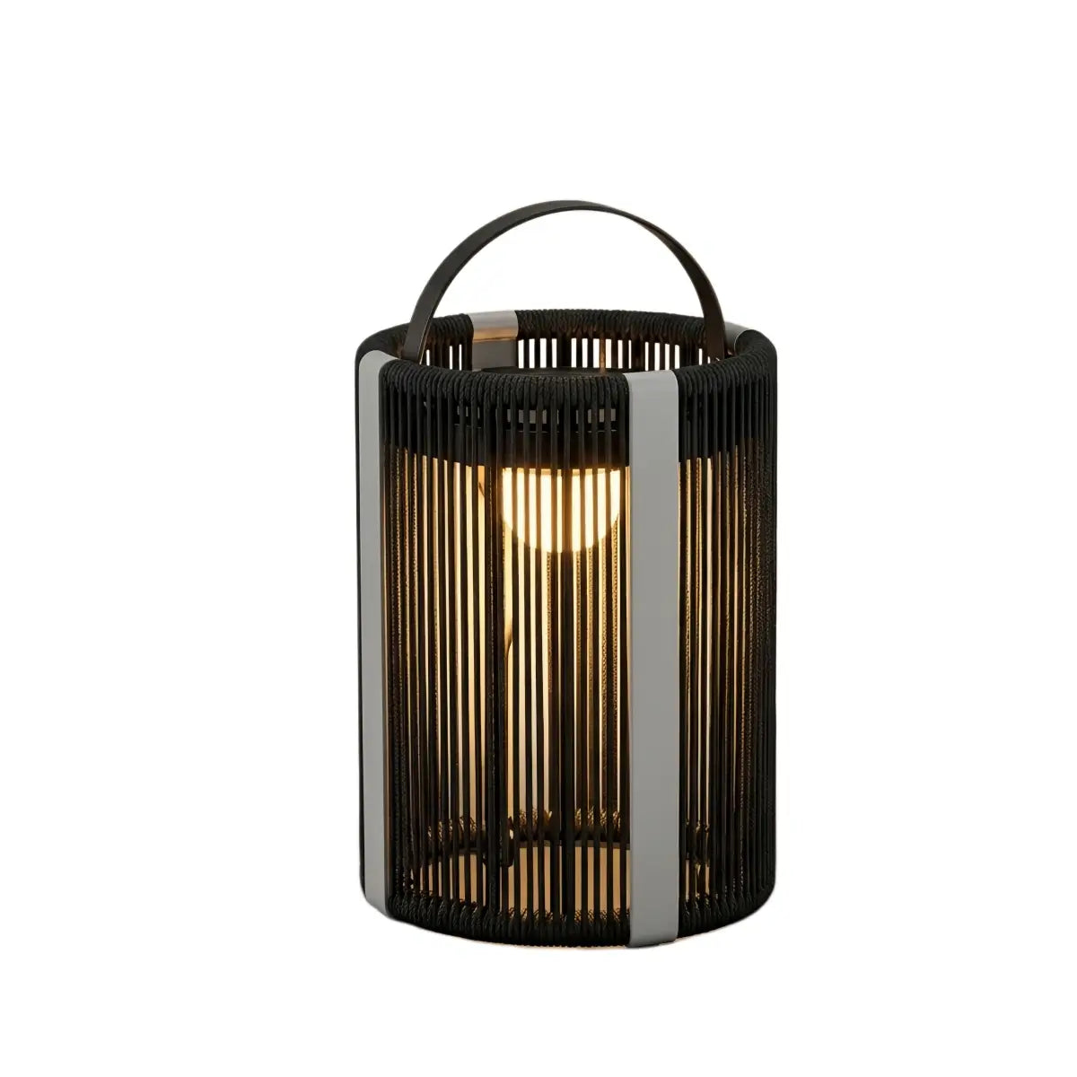 Irondale Vintage Outdoor Floor Lamp - Black Metal Cylindrical Design for Garden & Patio