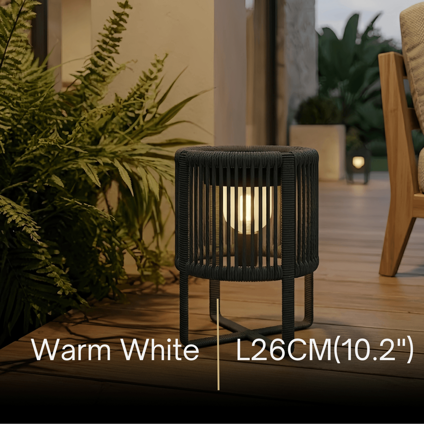 Irondale Vintage Outdoor Floor Lamp - Black Metal Cylindrical Design for Garden & Patio