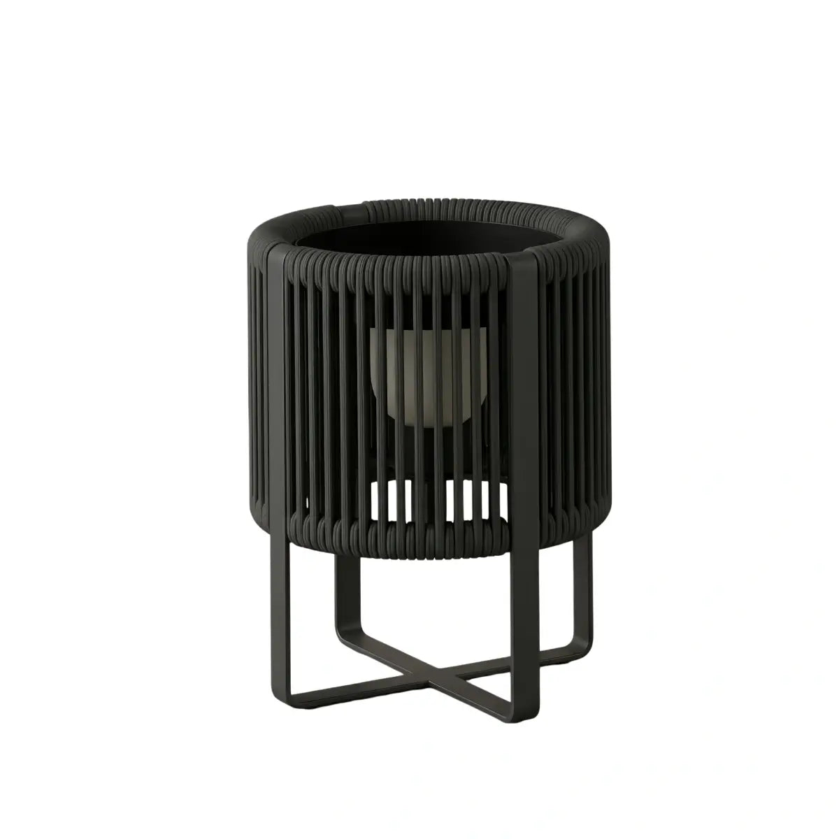 Irondale Vintage Outdoor Floor Lamp - Black Metal Cylindrical Design for Garden & Patio