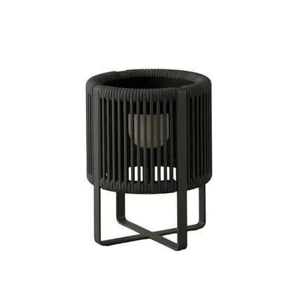 Irondale Vintage Outdoor Floor Lamp - Black Metal Cylindrical Design for Garden & Patio