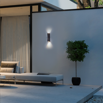 Irondale Modern Outdoor Wall Lamp - Black/White Metal Cylindrical Design for Garden