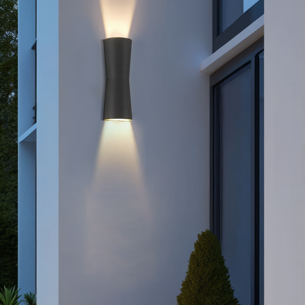 Irondale Modern Outdoor Wall Lamp - Black/White Metal Cylindrical Design for Garden