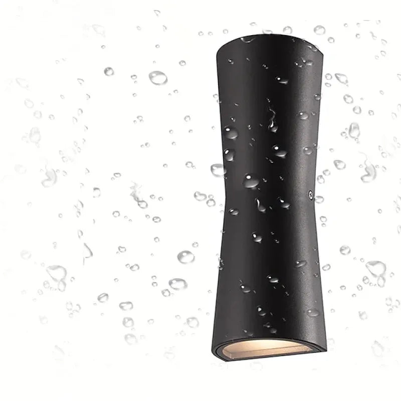 Irondale Modern Outdoor Wall Lamp - Black/White Metal Cylindrical Design for Garden