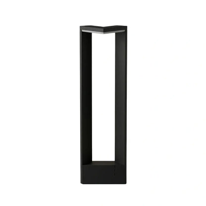 Irondale Minimalist Right-Angle Outdoor Pathway Light - Black Metal for Yard