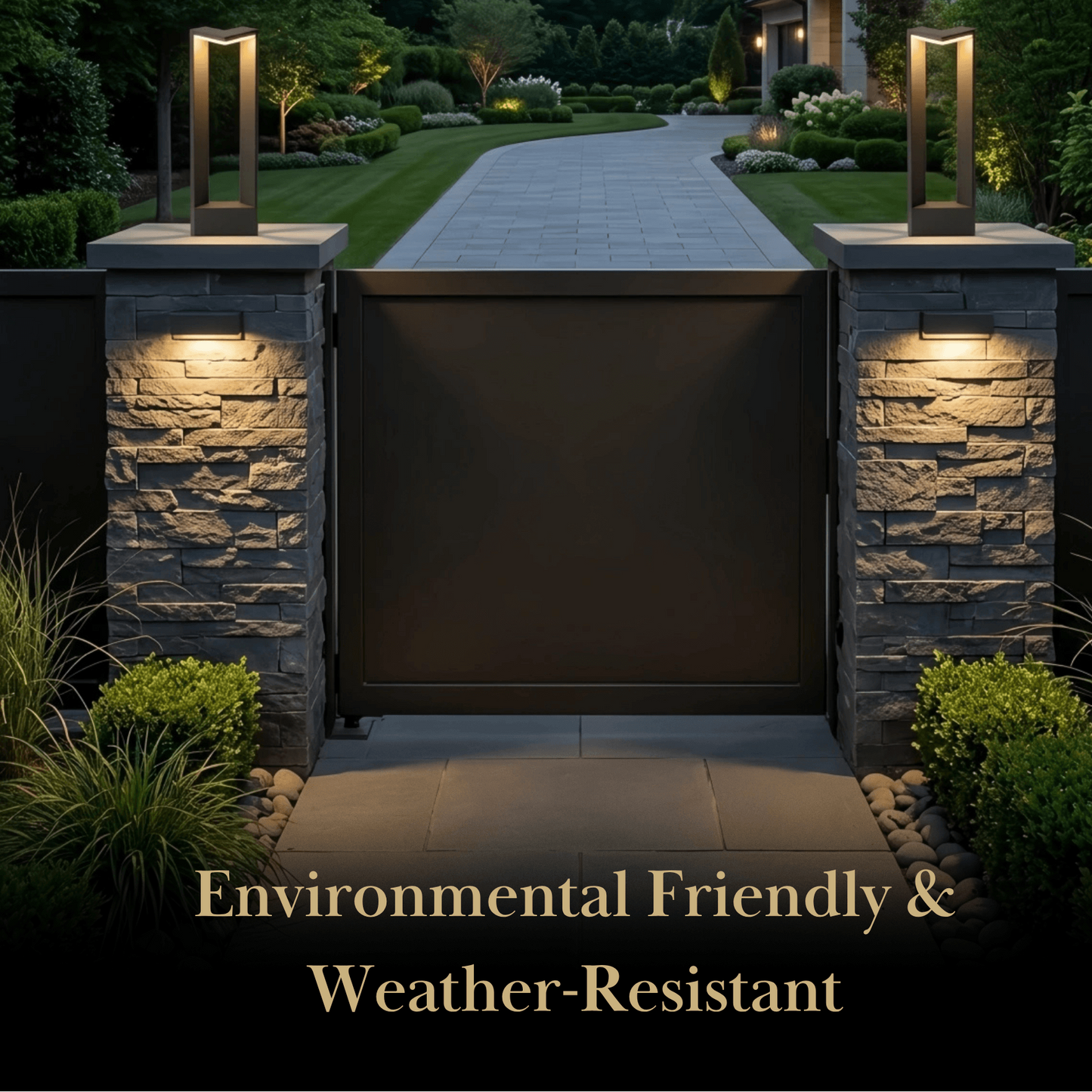 Irondale Minimalist Right-Angle Outdoor Pathway Light - Black Metal for Yard
