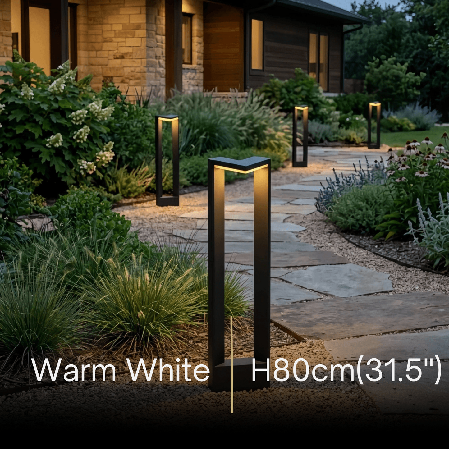 Irondale Minimalist Right-Angle Outdoor Pathway Light - Black Metal for Yard