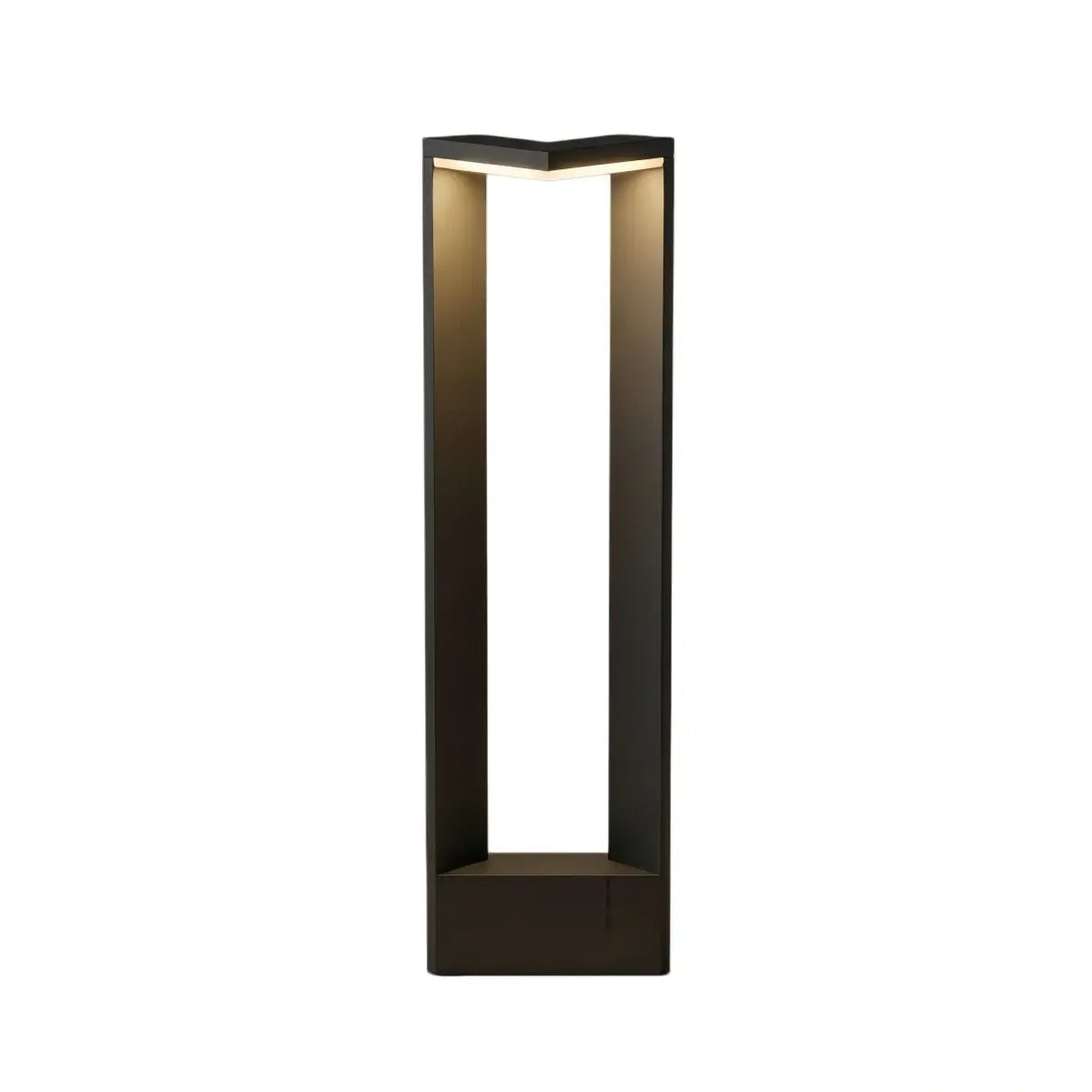 Irondale Minimalist Right-Angle Outdoor Pathway Light - Black Metal for Yard