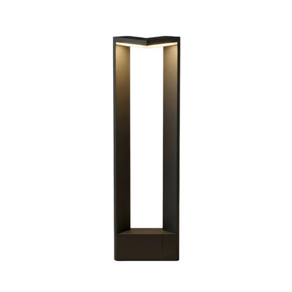 Irondale Minimalist Right-Angle Outdoor Pathway Light - Black Metal for Yard