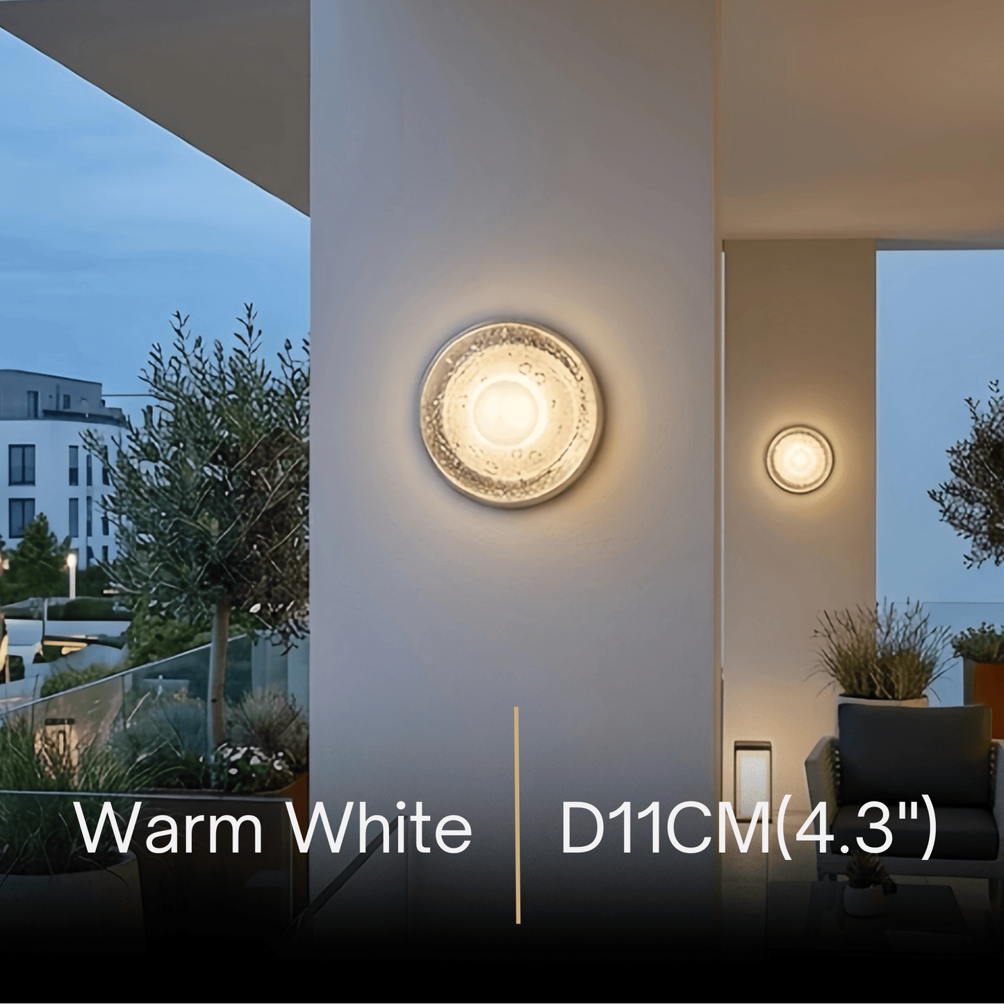 Embrace Modern Outdoor Wall Lamp - Clear Glass & Metal Round Design for Garden